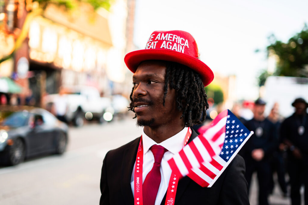 black trump supporter holds american 90526392 h7uZkP