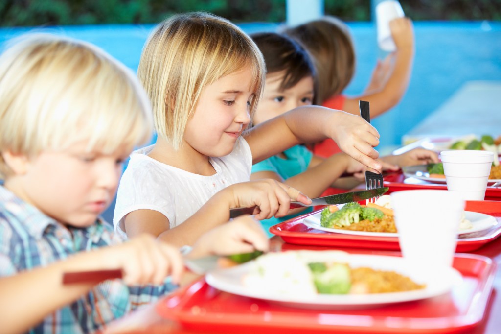 elementary pupils enjoying healthy lunch 91726864 ms3i0q