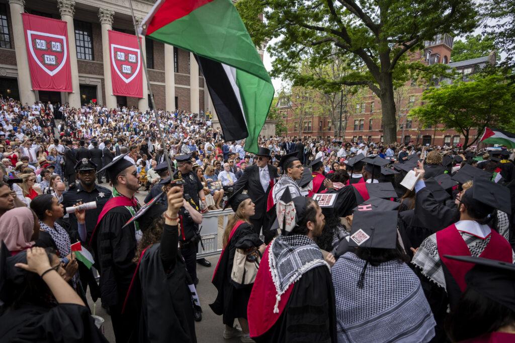 graduating students hold palestinian flags 87343984 904e85 tEvS5y