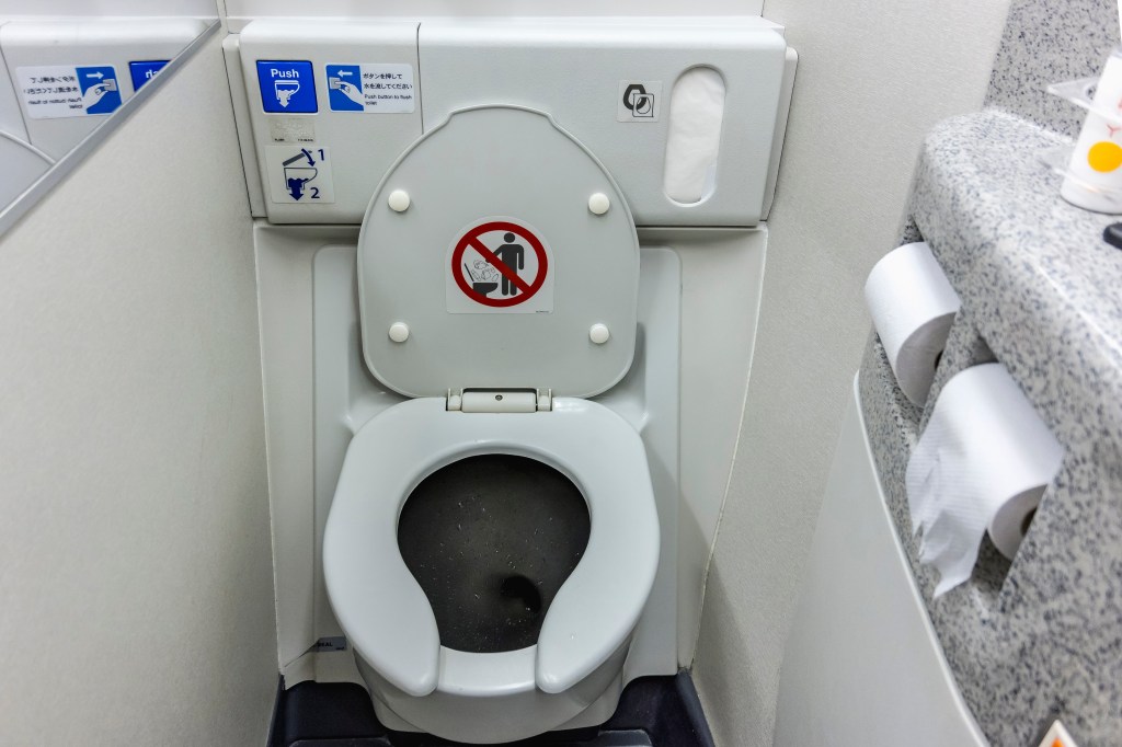 toilet seat lid open aircraft 92694090 9fjjrU